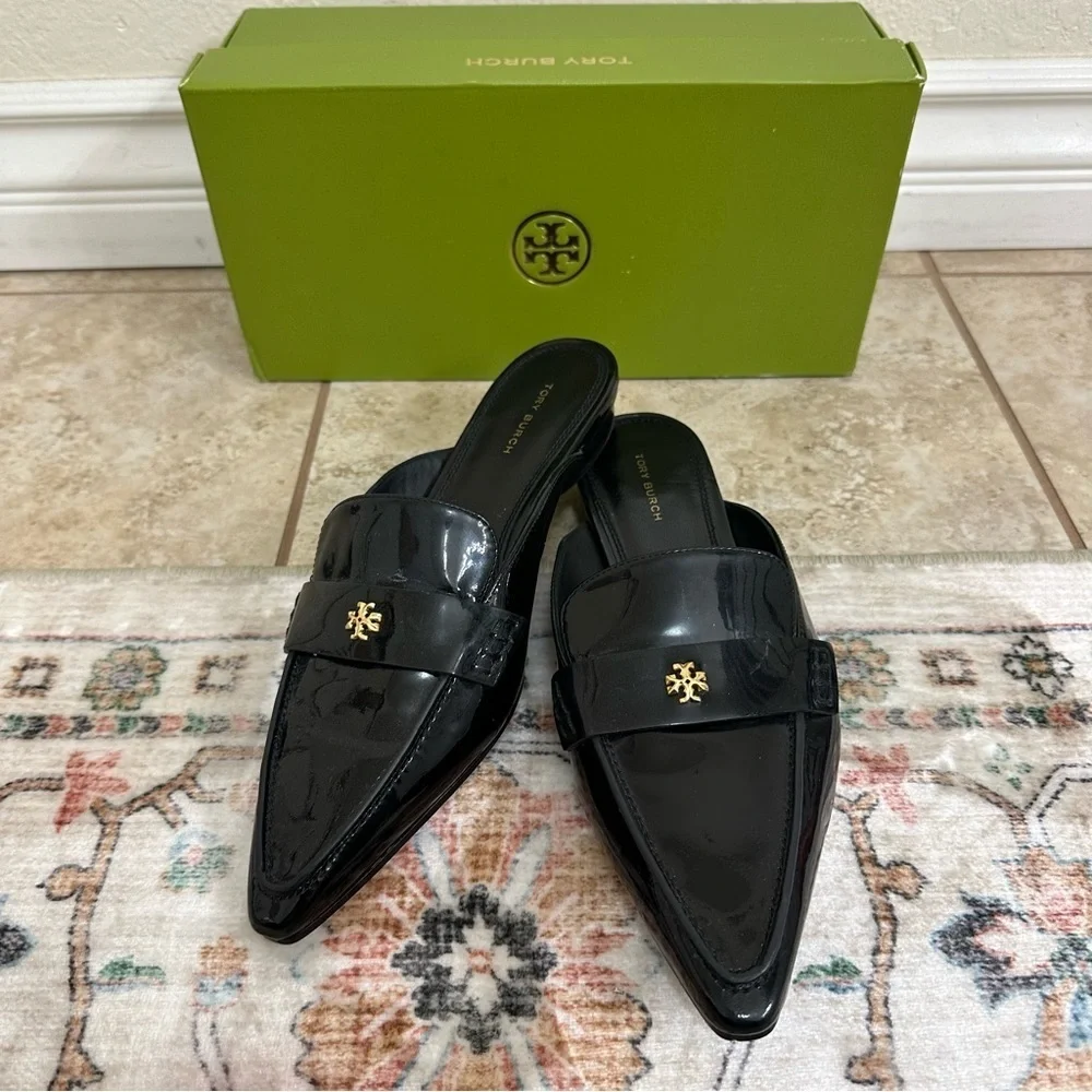 New Tory Burch patent leather Pointed Toe Mule shoes size 7.5